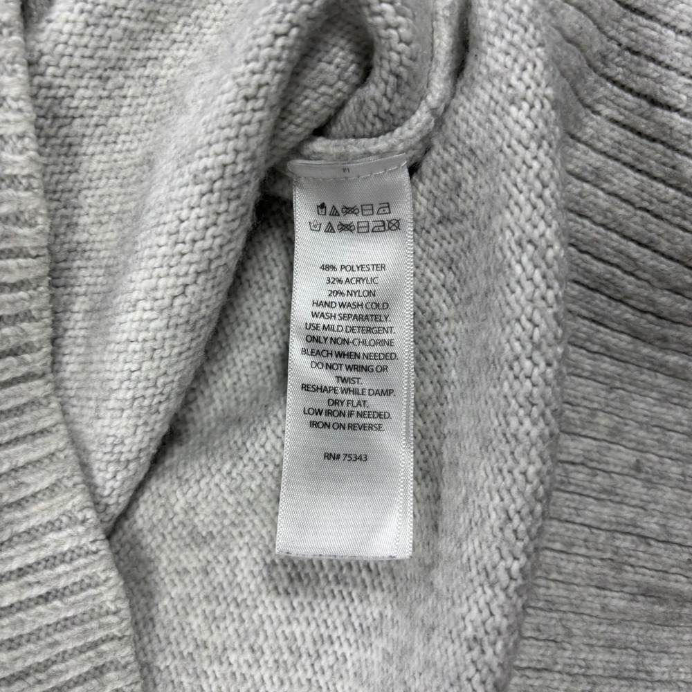 Rachel Zoe Sweater Womens Medium Gray Crewneck Ribbed‎ Knit Long Sleeve - Picture 4 of 7
